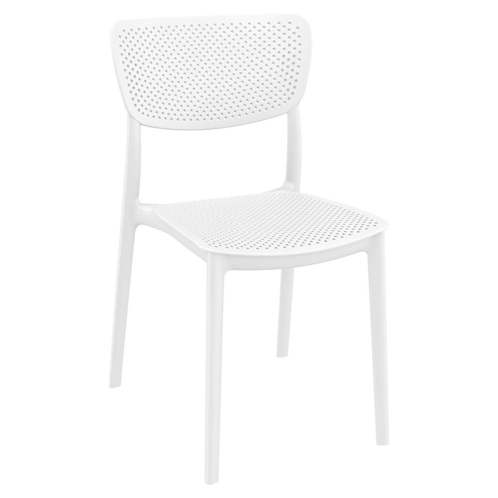 Lucy Outdoor Bistro Set 3 Piece with 31 inch Table Top White. Picture 3