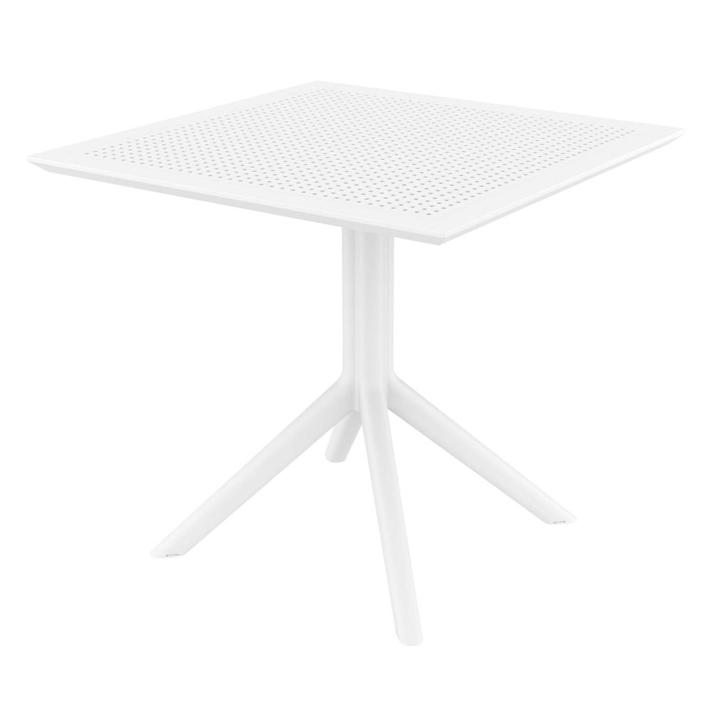 Lucy Outdoor Bistro Set 3 Piece with 31 inch Table Top White. Picture 4