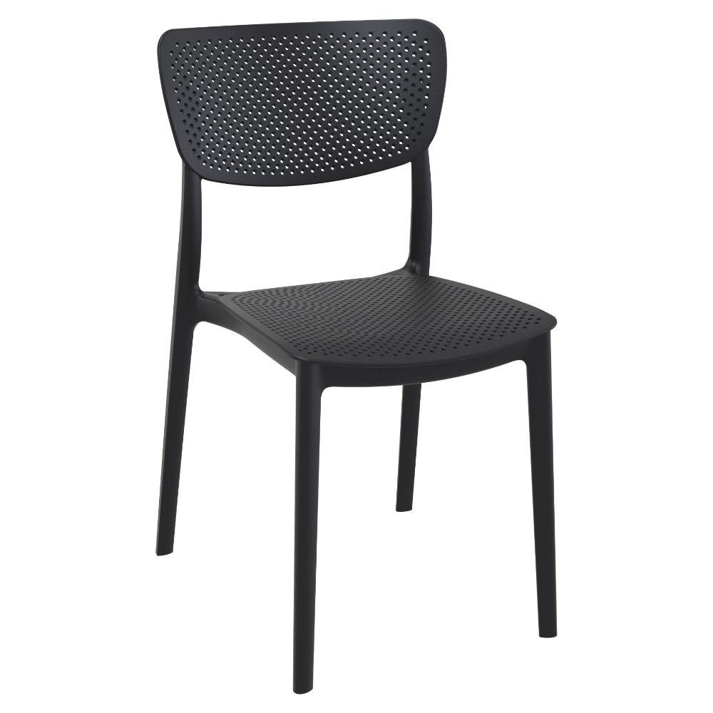 Lucy Round Bistro Set 3 Piece with 24 inch Table Top Black. Picture 2