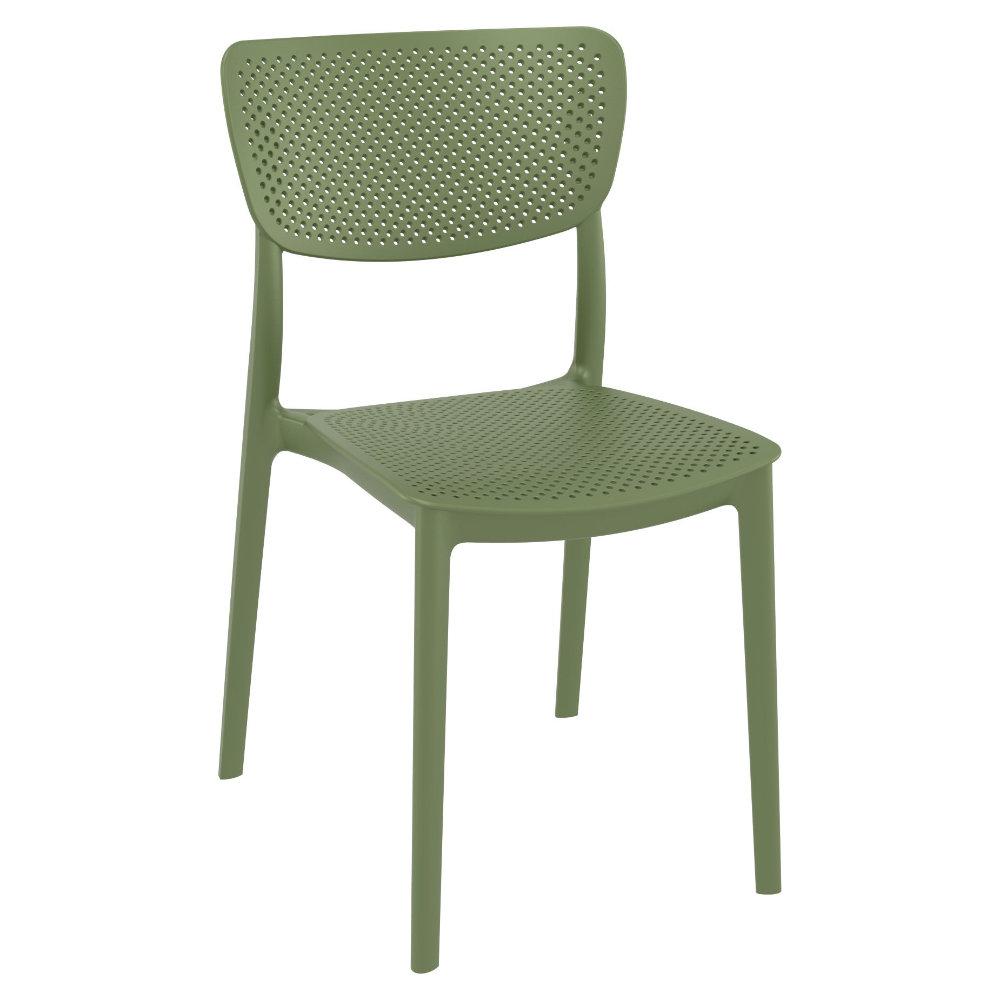 Lucy Round Bistro Set 3 Piece with 24 inch Table Top Olive Green. Picture 2