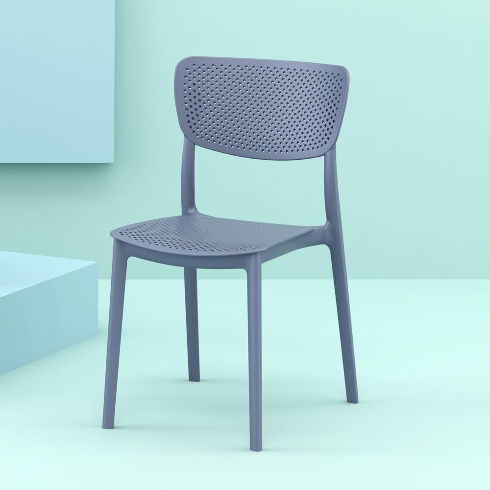 Lucy Outdoor Dining Chair Dark Gray, Set of 2. Picture 6
