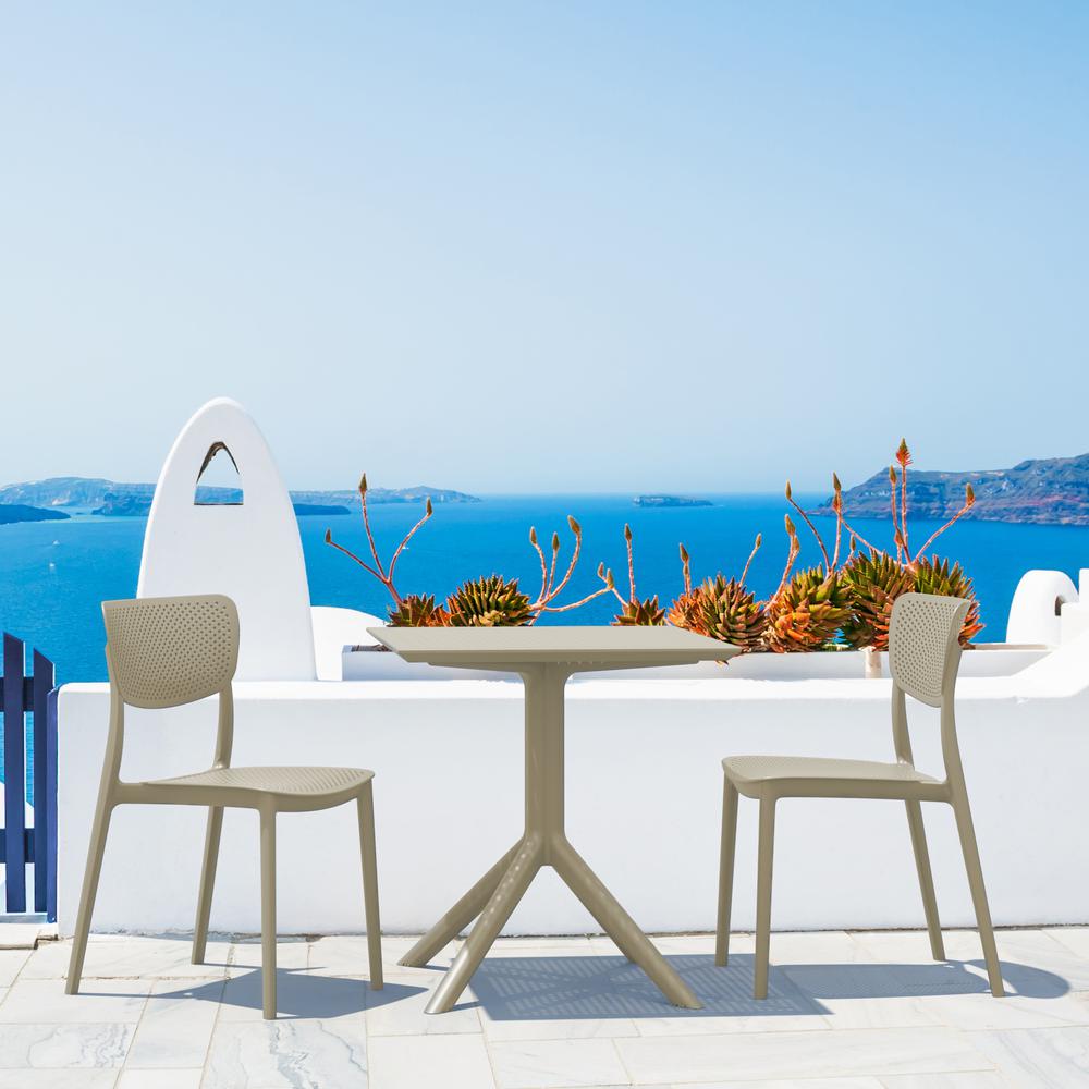 Lucy Outdoor Dining Chair Taupe, Set of 2. Picture 6