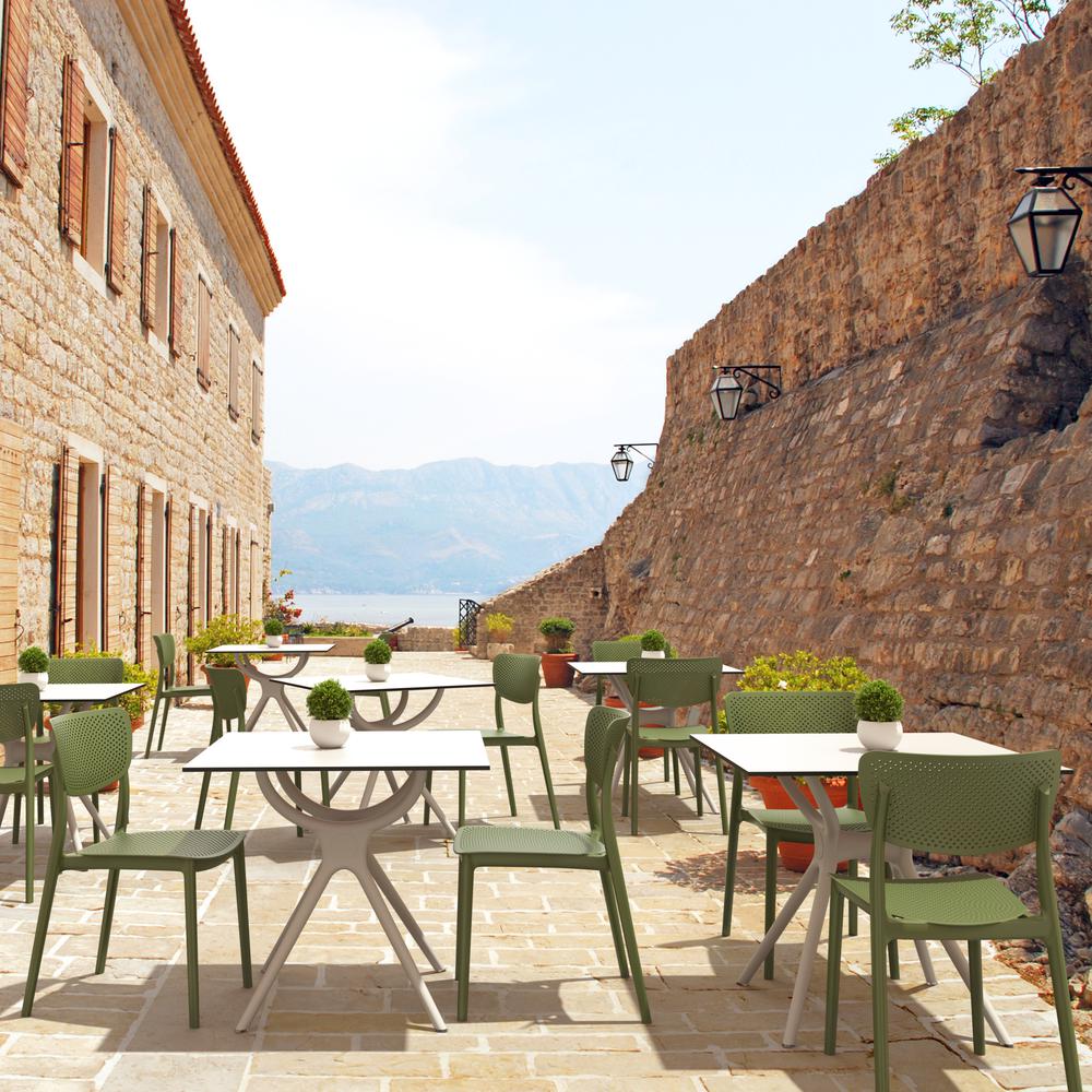 Lucy Outdoor Dining Chair Olive Green, Set of 2. Picture 7