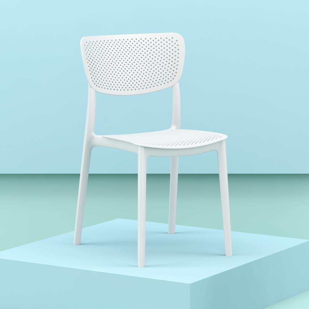 Lucy Outdoor Dining Chair White, Set of 2. Picture 6