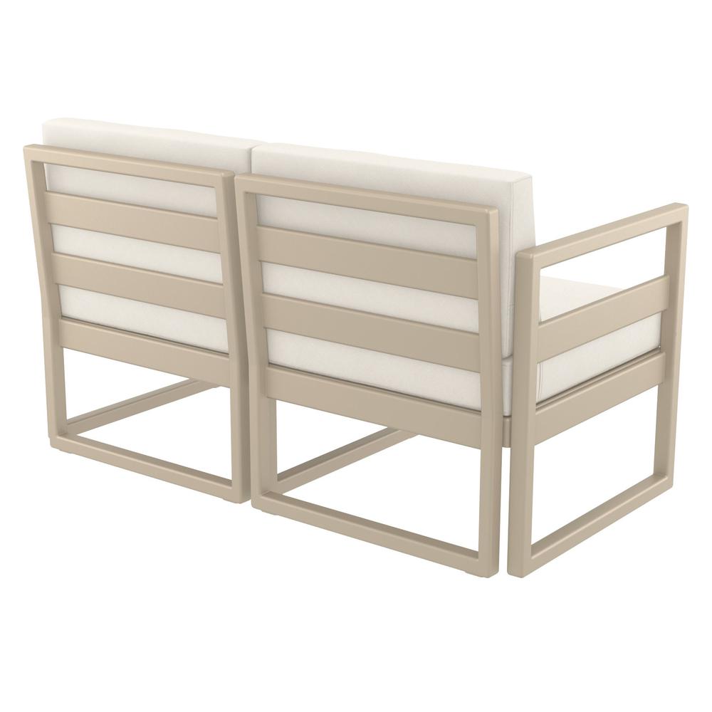 Mykonos Patio Loveseat Taupe with Sunbrella Natural Cushion. Picture 5