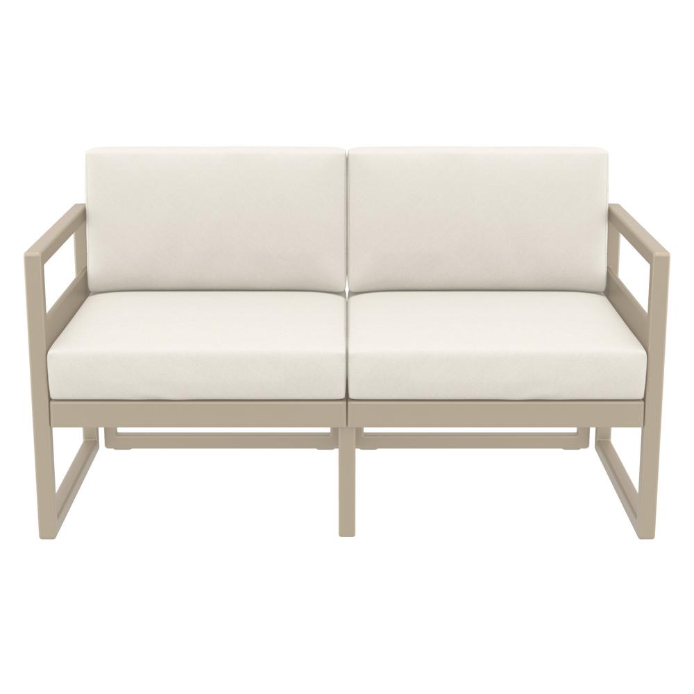 Mykonos Patio Loveseat Taupe with Sunbrella Natural Cushion. Picture 6