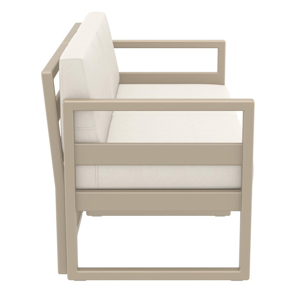 Mykonos Patio Loveseat Taupe with Sunbrella Natural Cushion. Picture 7