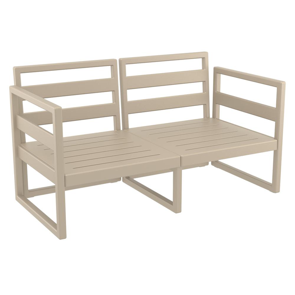 Mykonos Patio Loveseat Taupe with Sunbrella Natural Cushion. Picture 9