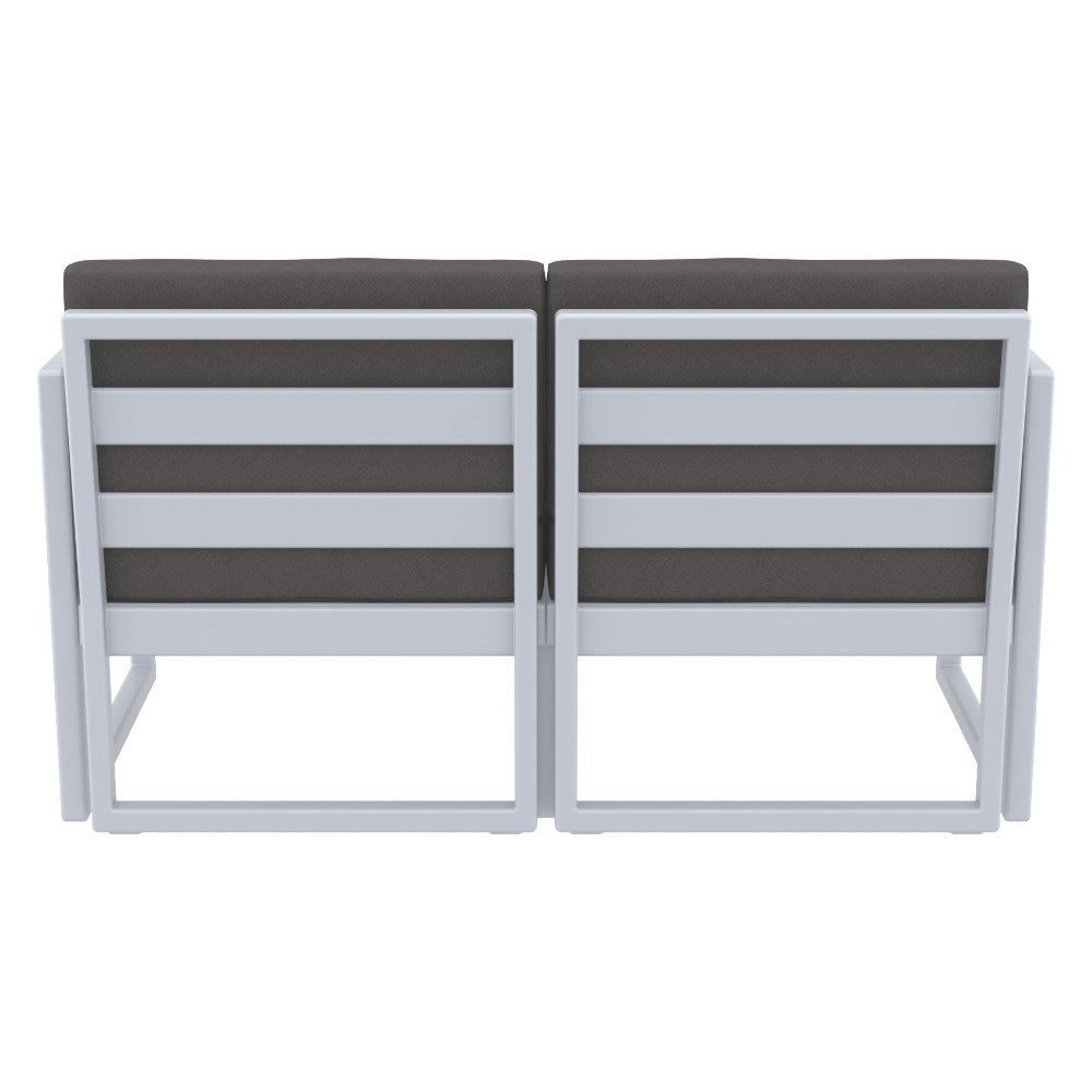 Mykonos Patio Loveseat Silver with Sunbrella Charcoal Cushion. Picture 5