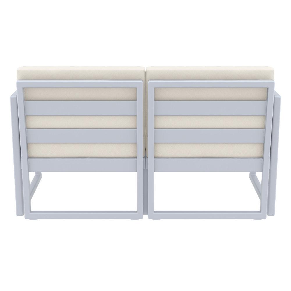 Mykonos Patio Loveseat Silver with Sunbrella Natural Cushion. Picture 5