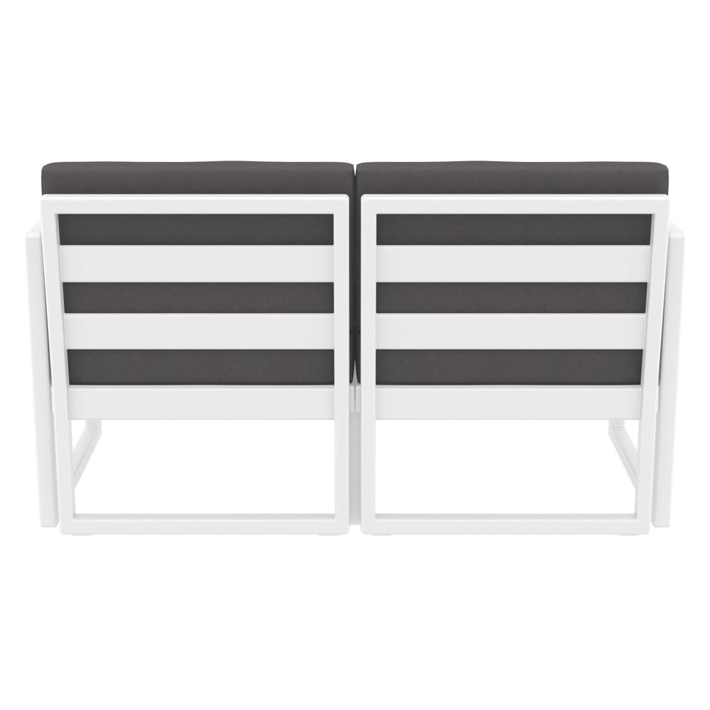 Mykonos Patio Loveseat White with Sunbrella Charcoal Cushion. Picture 9