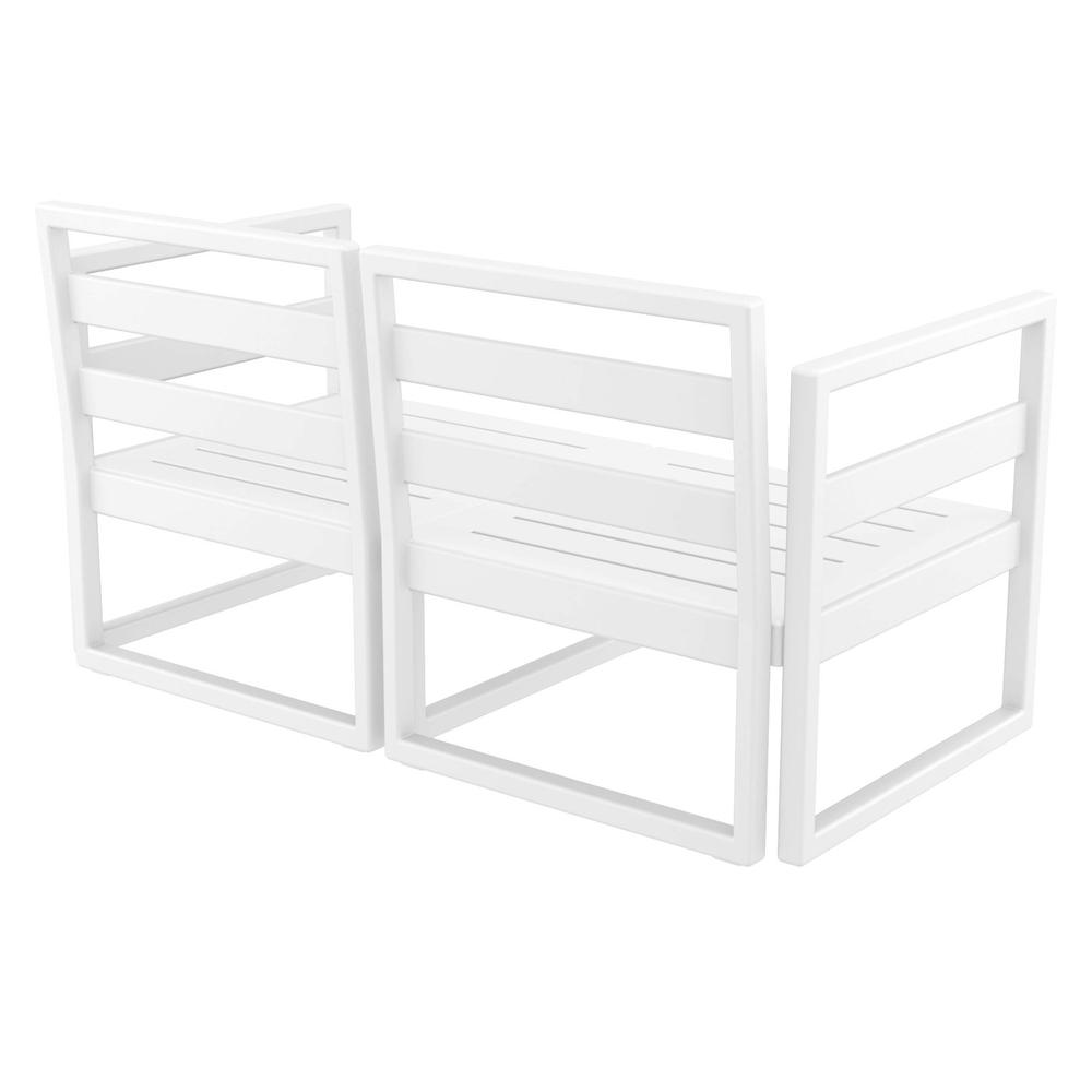 Mykonos Patio Loveseat White with Sunbrella Charcoal Cushion. Picture 11