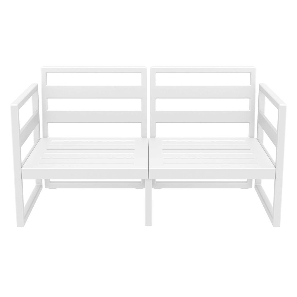 Mykonos Patio Loveseat White with Sunbrella Charcoal Cushion. Picture 12