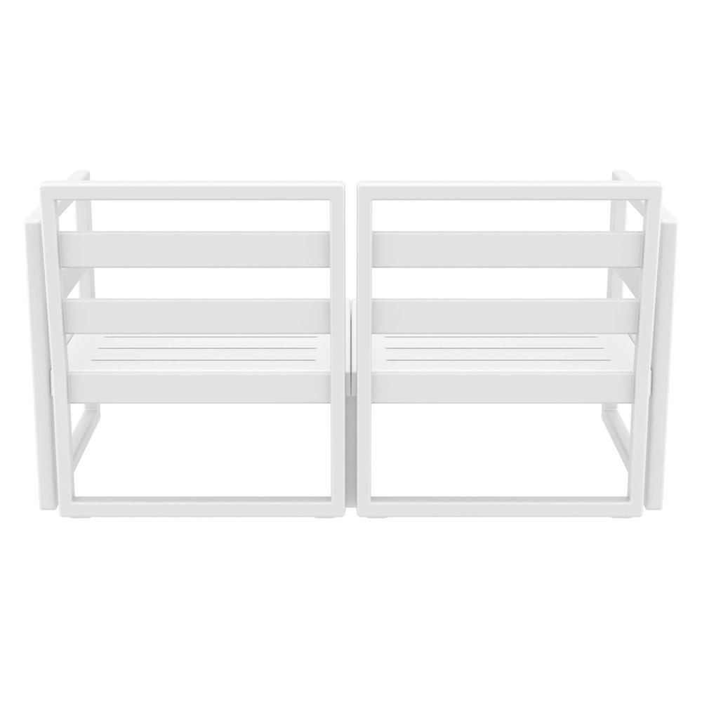 Mykonos Patio Loveseat White with Sunbrella Natural Cushion. Picture 2