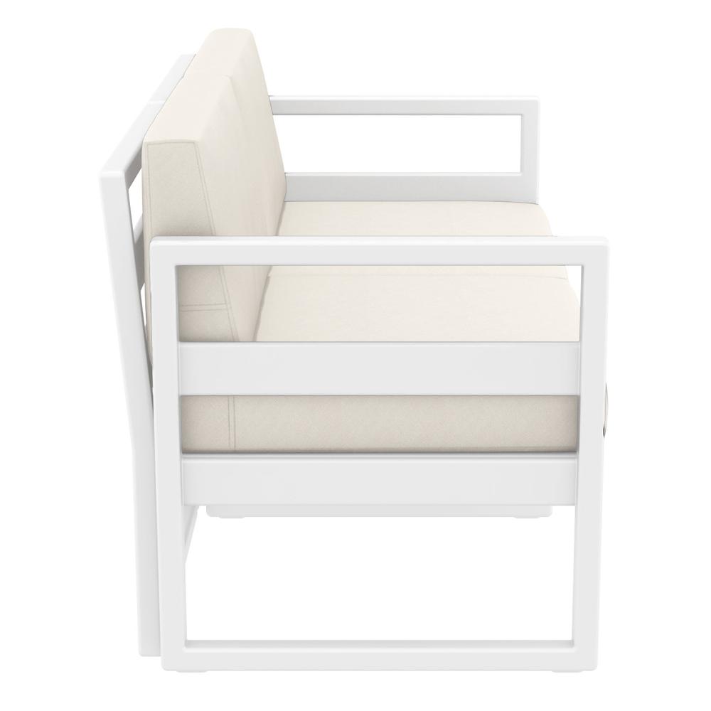 Mykonos Patio Loveseat White with Sunbrella Natural Cushion. Picture 6