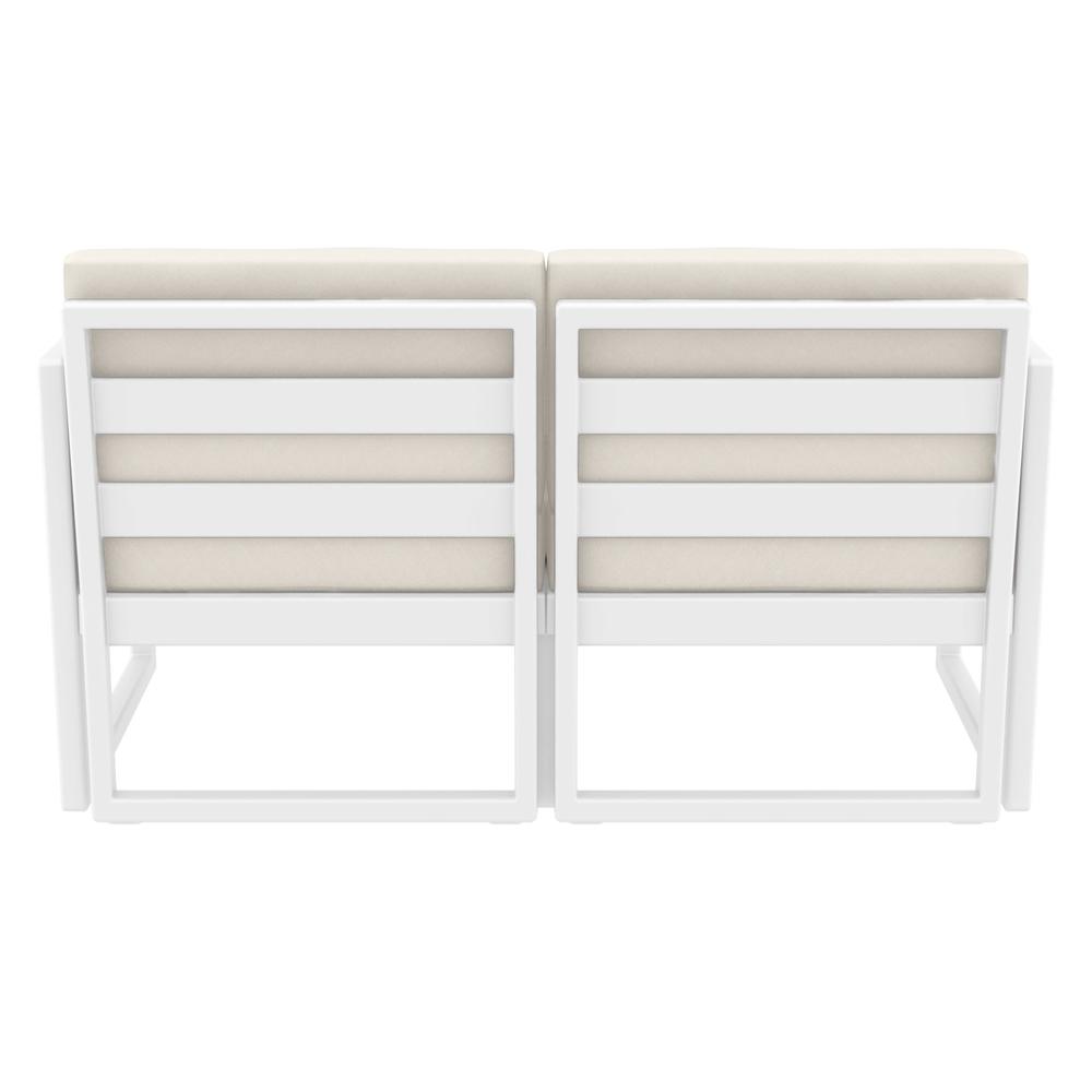 Mykonos Patio Loveseat White with Sunbrella Natural Cushion. Picture 7