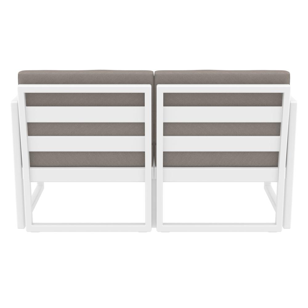 Mykonos Patio Loveseat White with Sunbrella Taupe Cushion. Picture 8