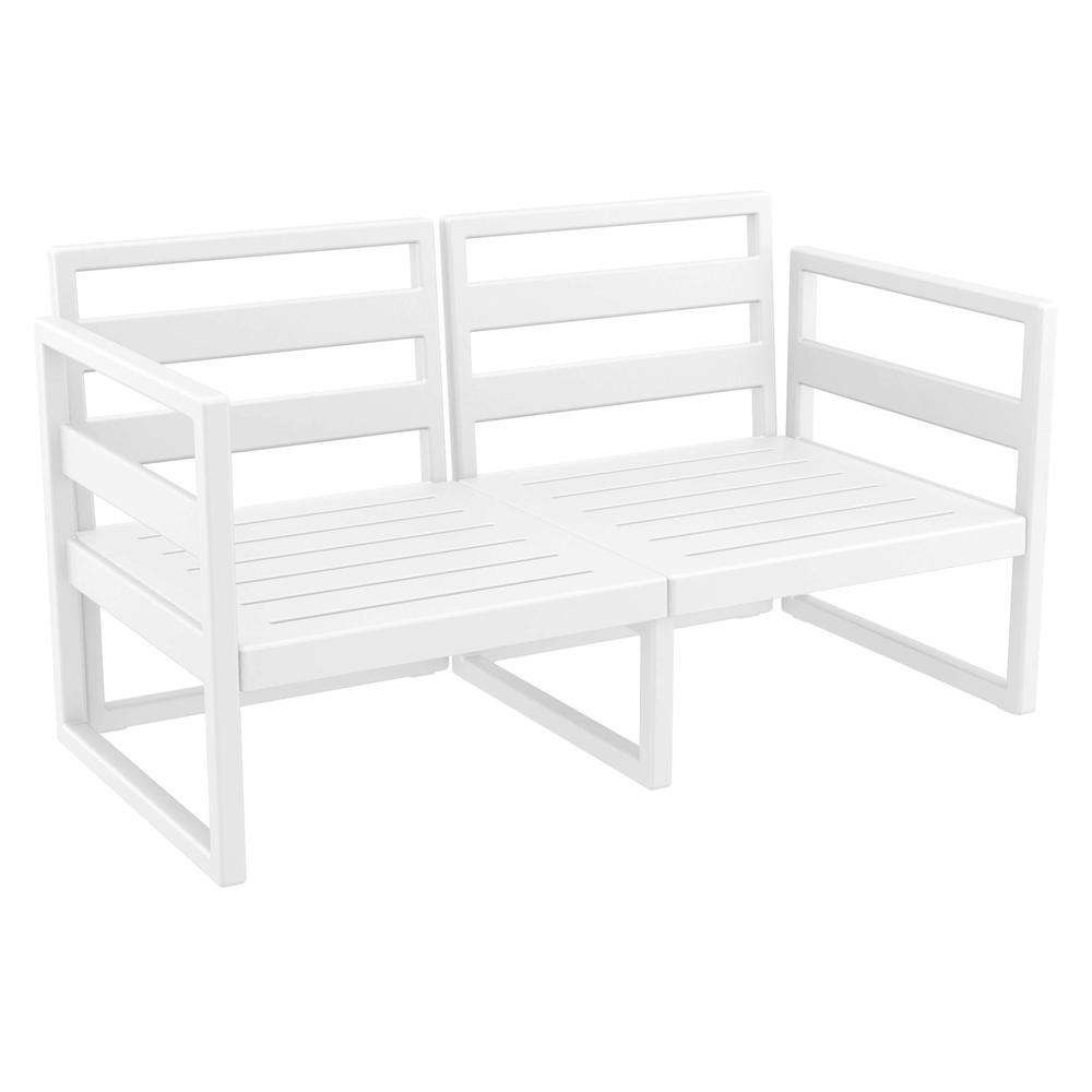 Mykonos Patio Loveseat White with Sunbrella Taupe Cushion. Picture 9