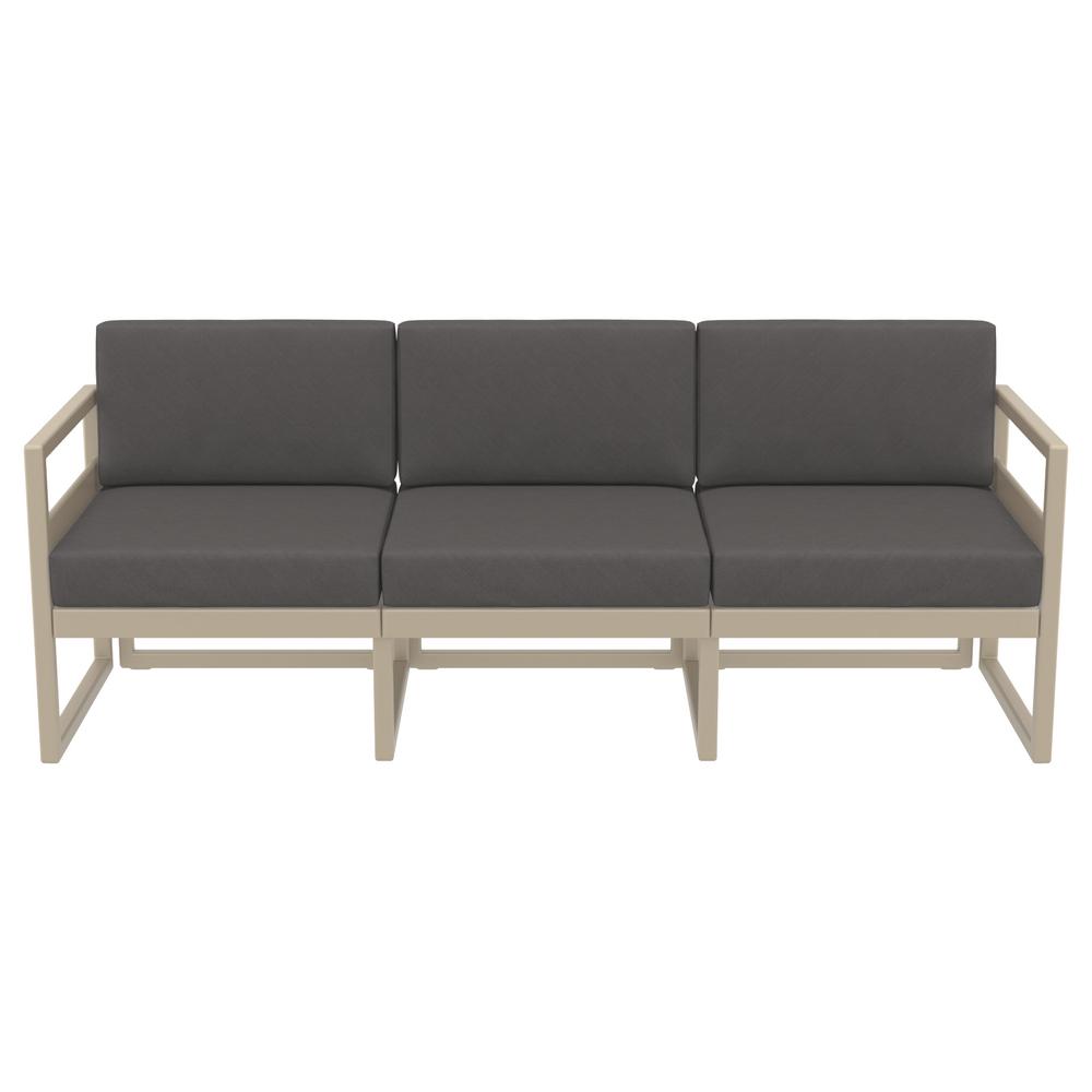 Mykonos Patio Sofa Taupe with Sunbrella Charcoal Cushion. Picture 6
