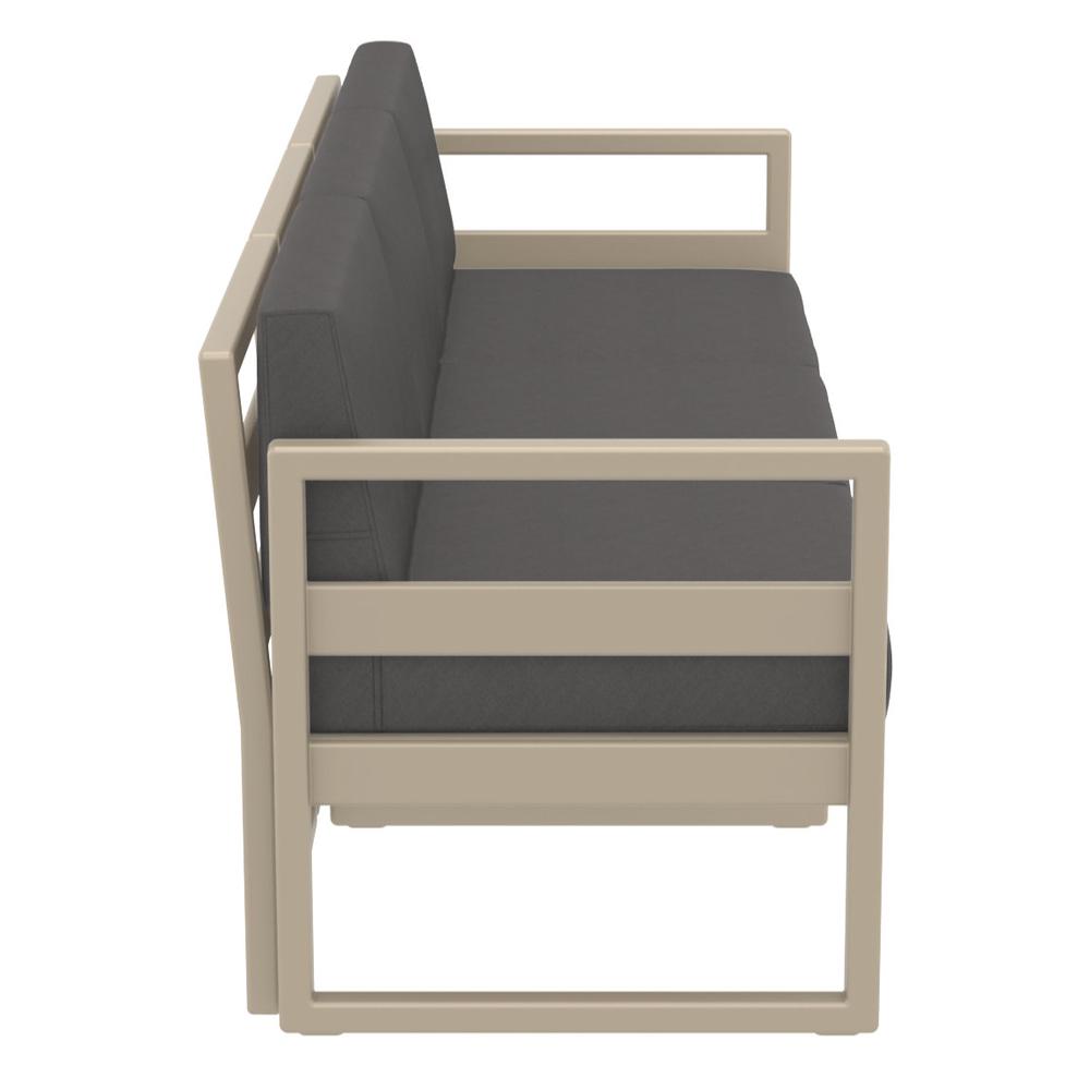 Mykonos Patio Sofa Taupe with Sunbrella Charcoal Cushion. Picture 7