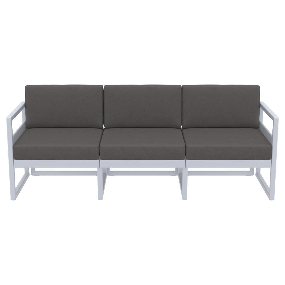 Mykonos Patio Sofa Silver with Sunbrella Charcoal Cushion. Picture 3