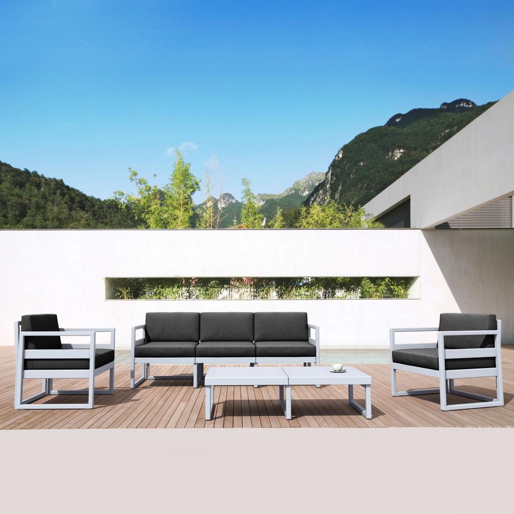 Mykonos Patio Sofa Silver with Sunbrella Charcoal Cushion. Picture 7