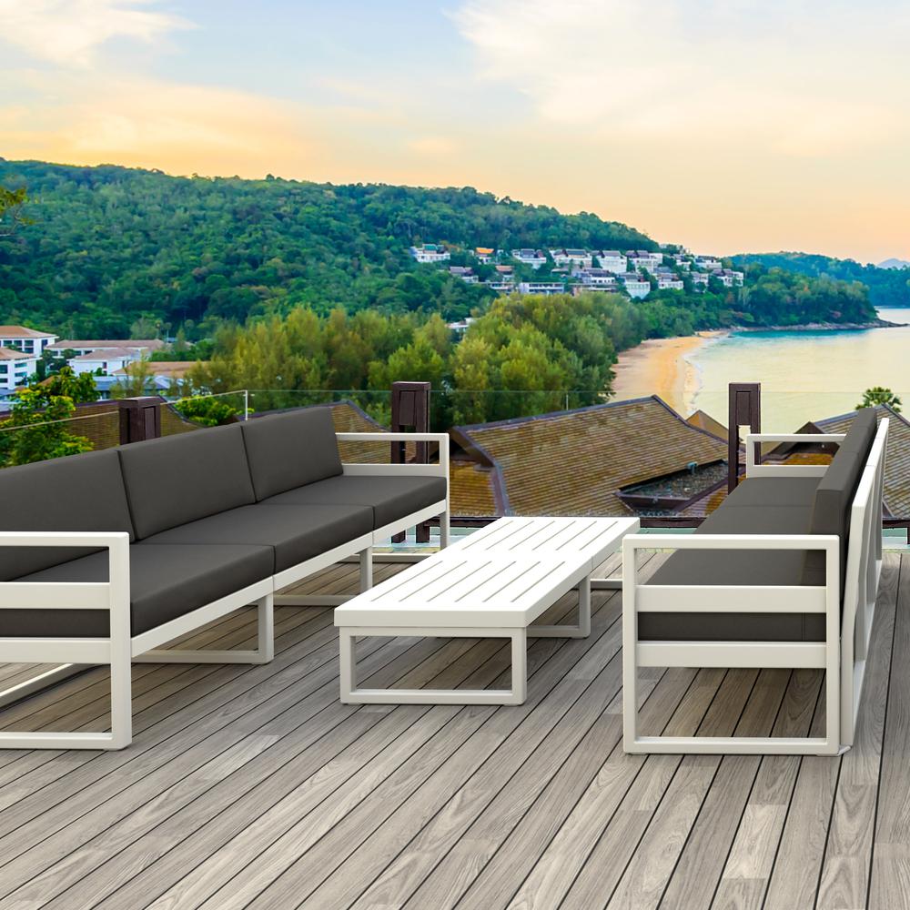 Mykonos Patio Sofa White with Sunbrella Charcoal Cushion. Picture 5