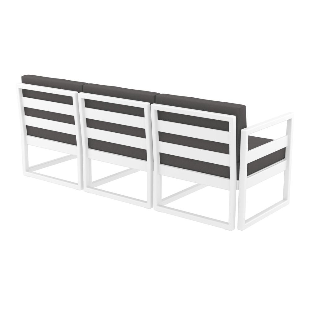 Mykonos Patio Sofa White with Sunbrella Charcoal Cushion. Picture 6