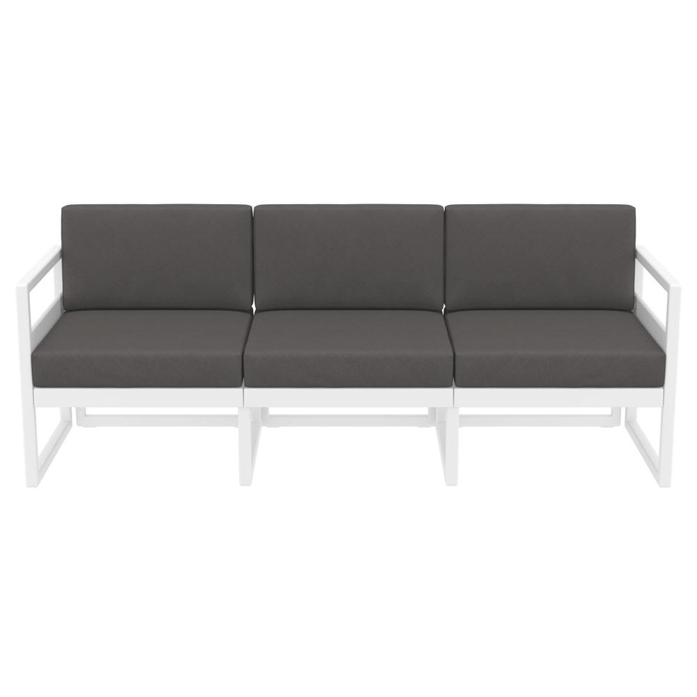 Mykonos Patio Sofa White with Sunbrella Charcoal Cushion. Picture 7