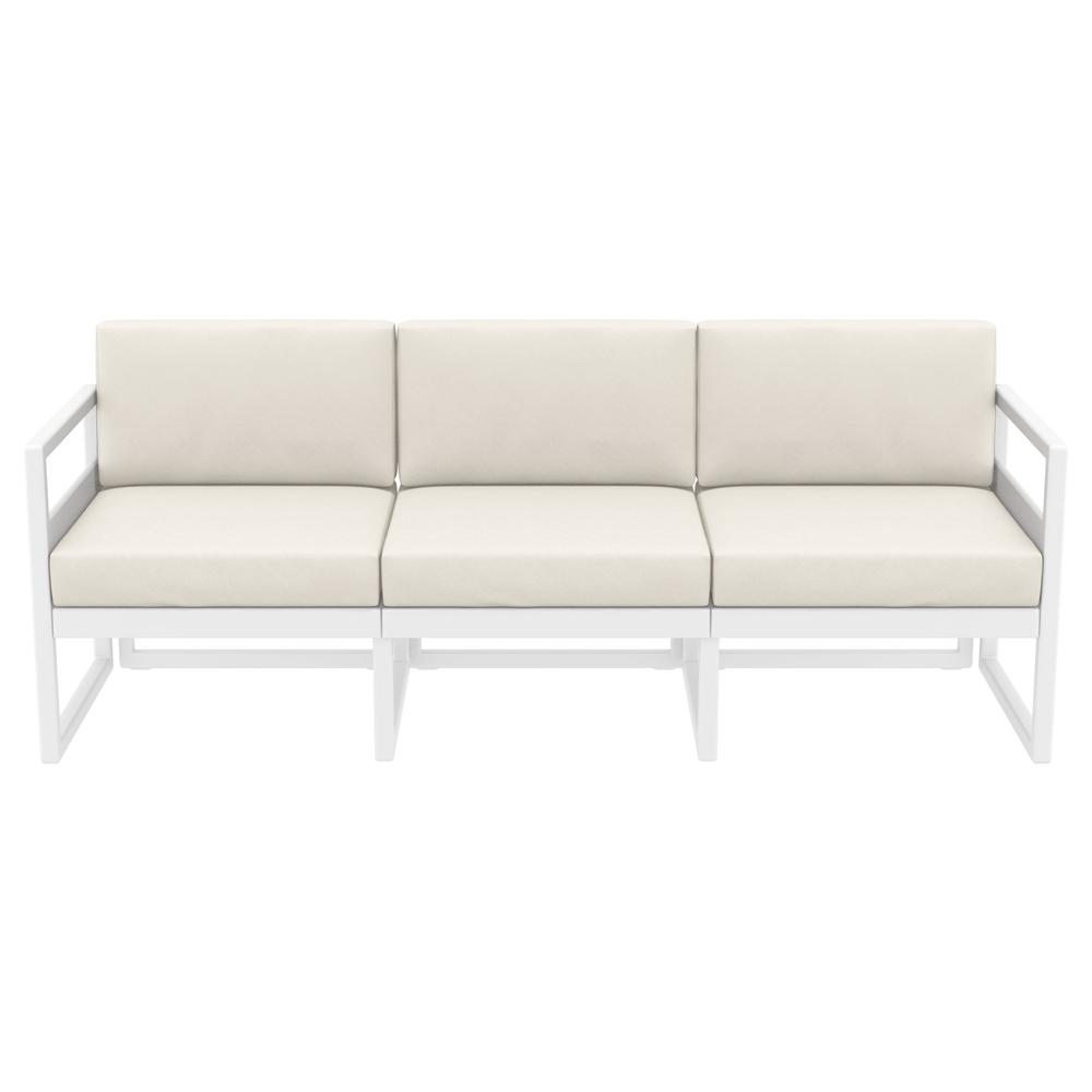 Mykonos Patio Sofa White with Sunbrella Natural Cushion. Picture 6