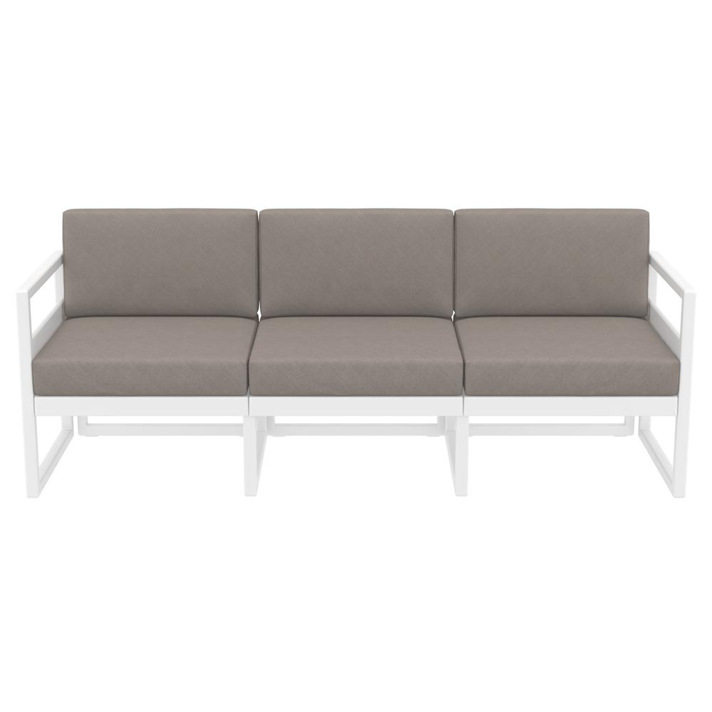 Mykonos Patio Sofa White with Sunbrella Taupe Cushion. Picture 6