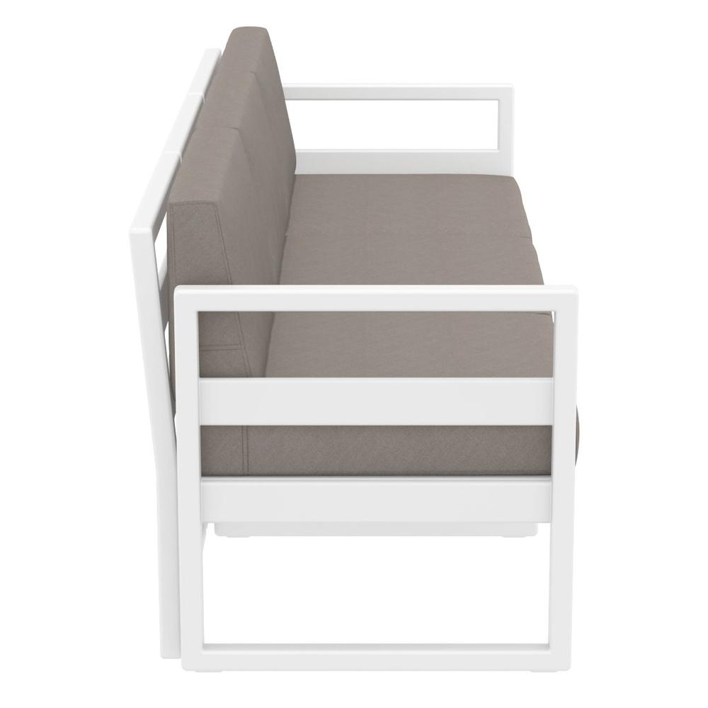 Mykonos Patio Sofa White with Sunbrella Taupe Cushion. Picture 7