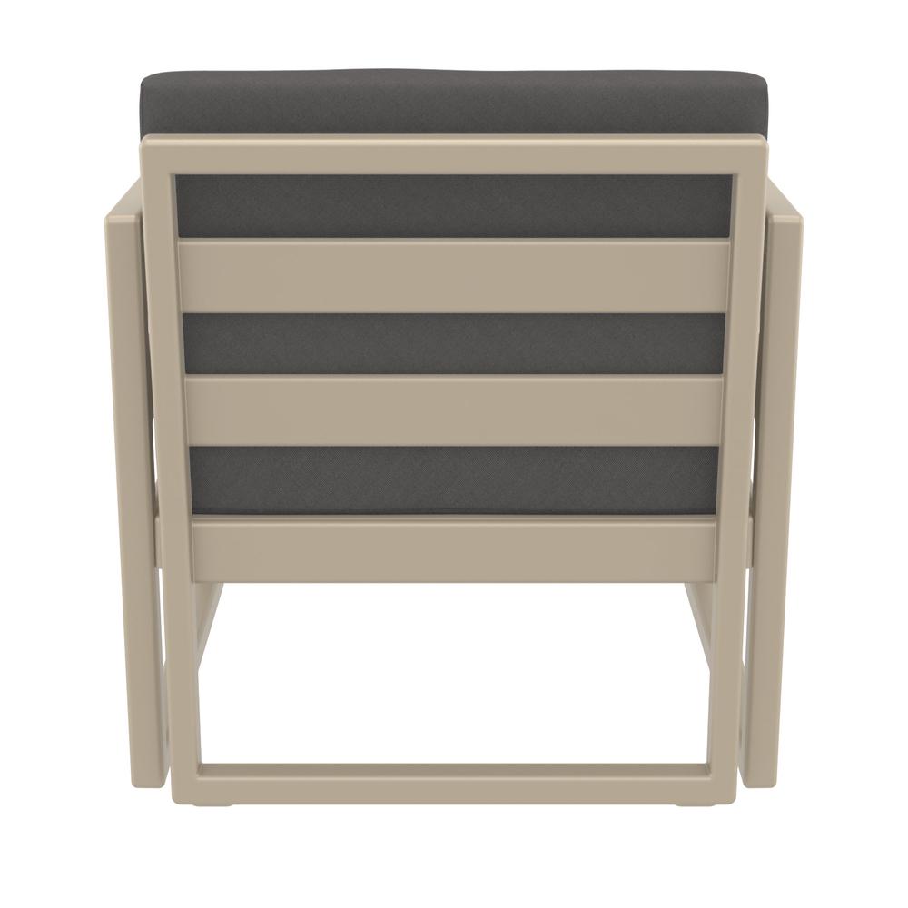Mykonos Patio Club Chair Taupe with Sunbrella Charcoal Cushion. Picture 10