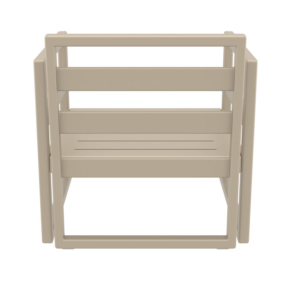Mykonos Patio Club Chair Taupe with Sunbrella Natural Cushion. Picture 2