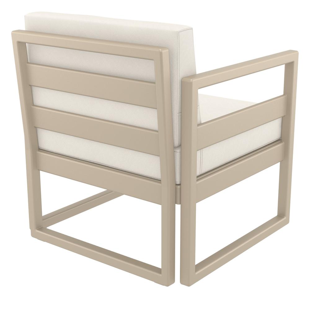 Mykonos Patio Club Chair Taupe with Sunbrella Natural Cushion. Picture 6