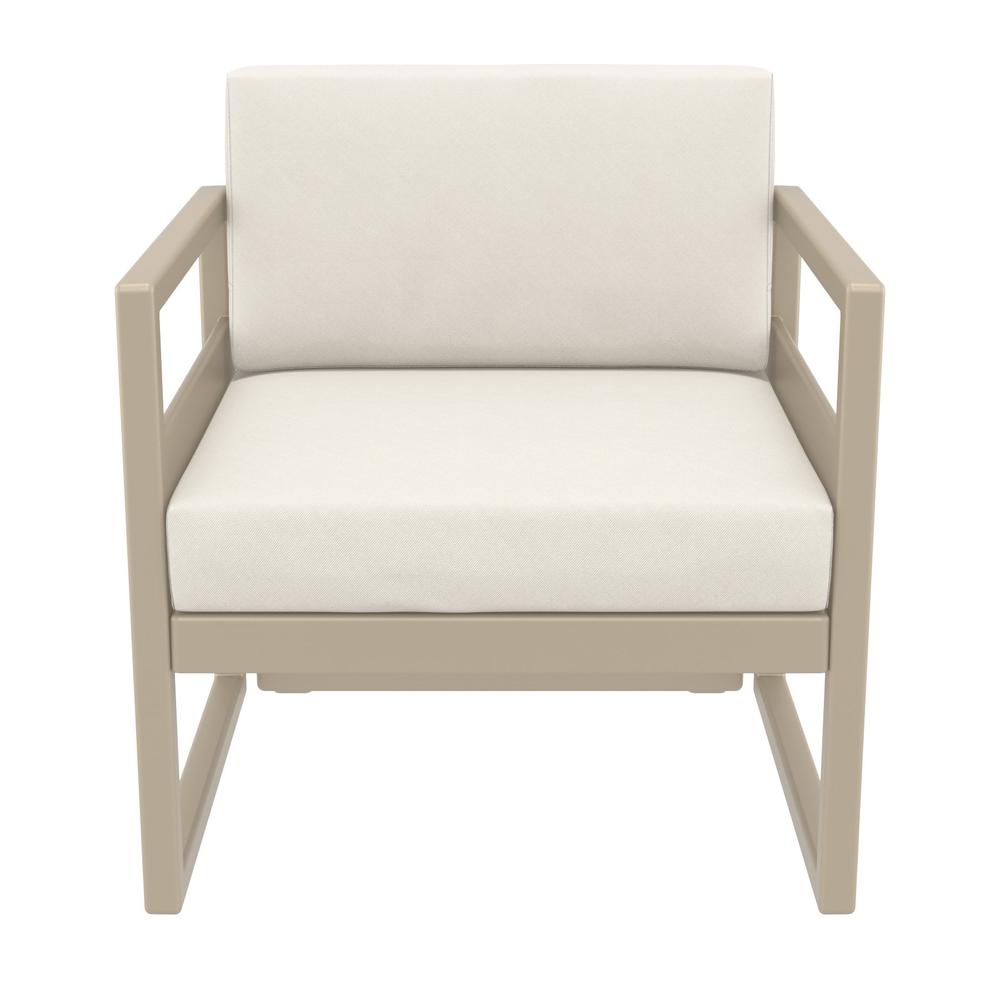 Mykonos Patio Club Chair Taupe with Sunbrella Natural Cushion. Picture 7