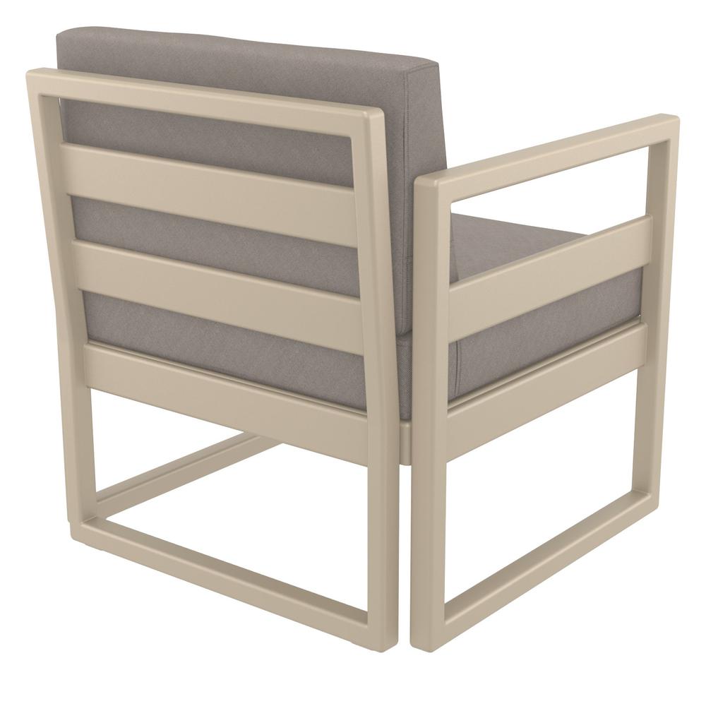 Mykonos Patio Club Chair Taupe with Sunbrella Taupe Cushion. Picture 9