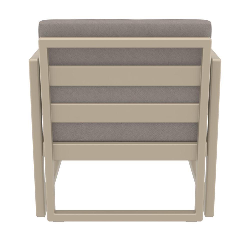 Mykonos Patio Club Chair Taupe with Sunbrella Taupe Cushion. Picture 12