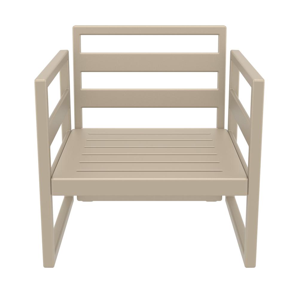 Mykonos Patio Club Chair Taupe with Sunbrella Taupe Cushion. Picture 15