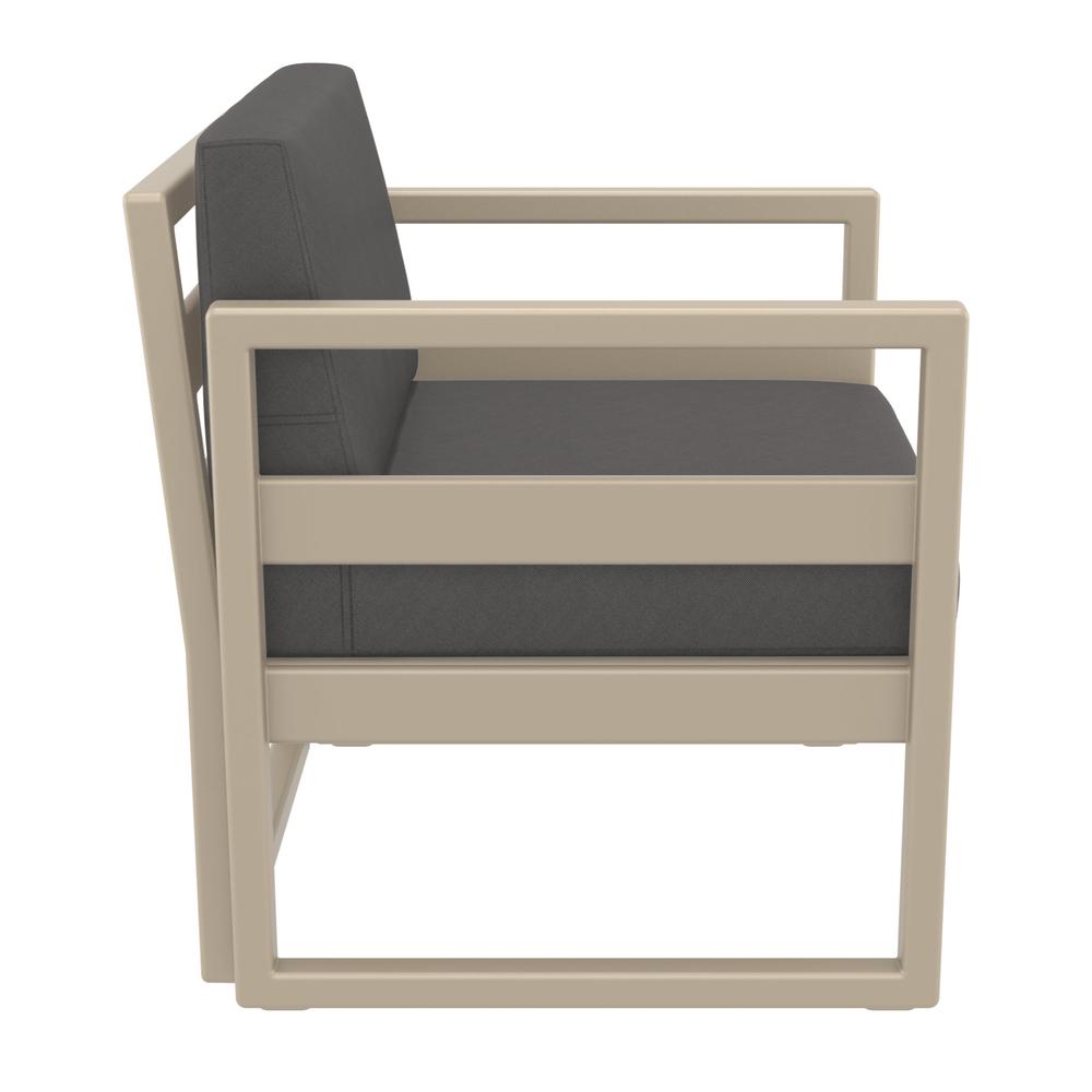 Mykonos Club Seating Set 3 piece Taupe with Sunbrella Charcoal Cushion. Picture 4