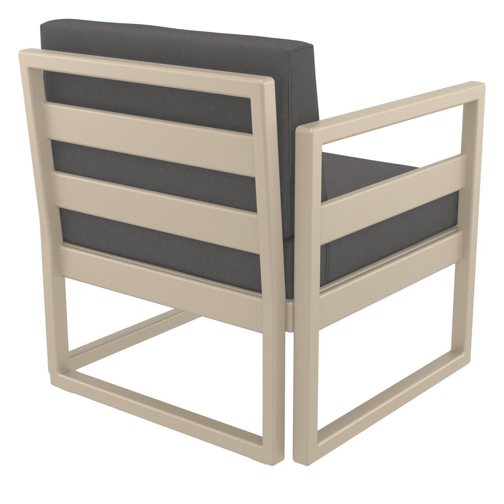 Mykonos Club Seating Set 3 piece Taupe with Sunbrella Charcoal Cushion. Picture 5