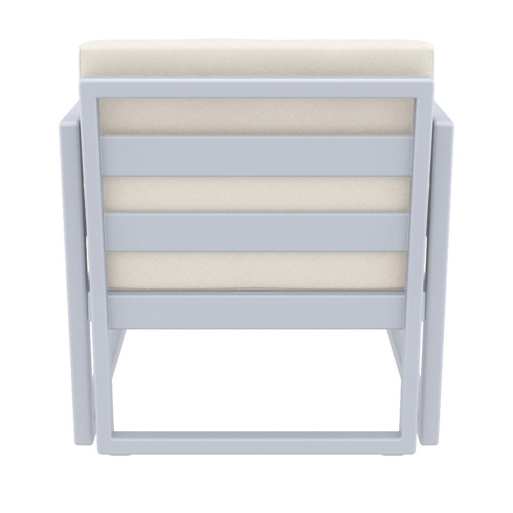 Mykonos Patio Club Chair Silver with Sunbrella Natural Cushion. Picture 4