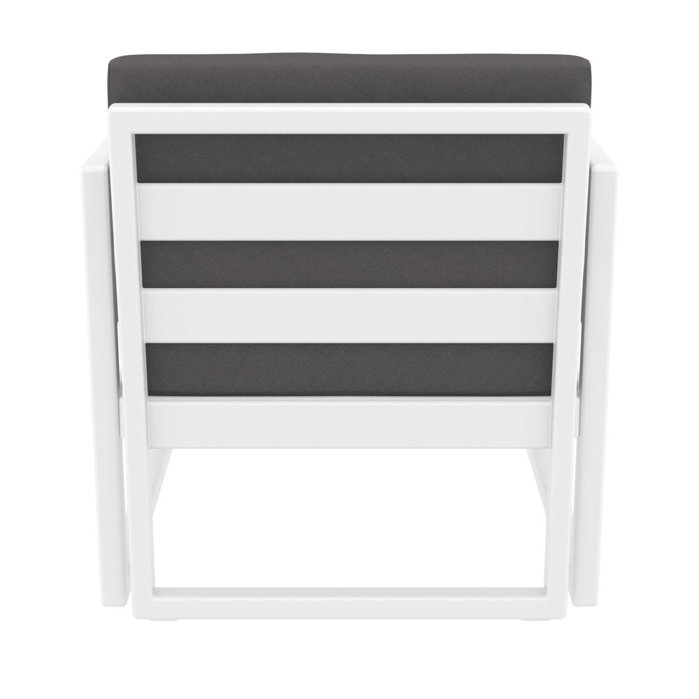 Mykonos Patio Club Chair White with Sunbrella Charcoal Cushion. Picture 10