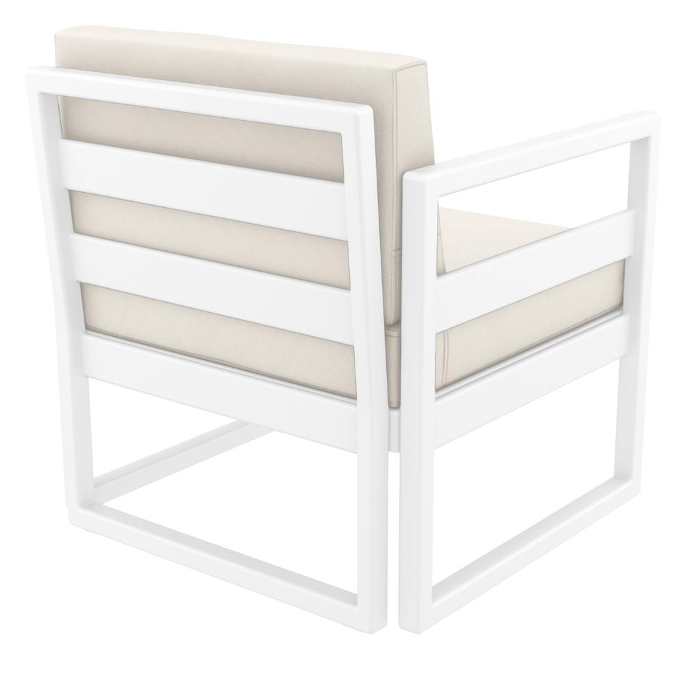 Mykonos Patio Club Chair White with Sunbrella Natural Cushion. Picture 6
