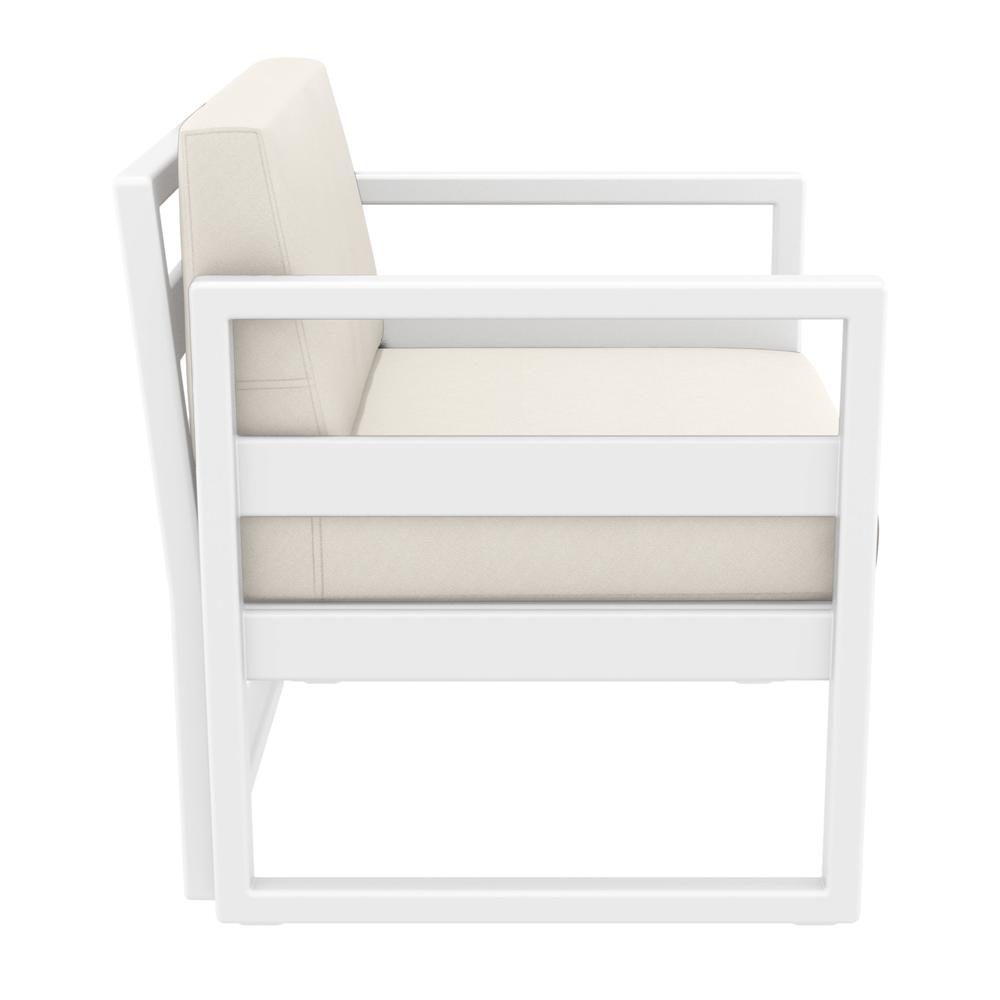 Mykonos Patio Club Chair White with Sunbrella Natural Cushion. Picture 8