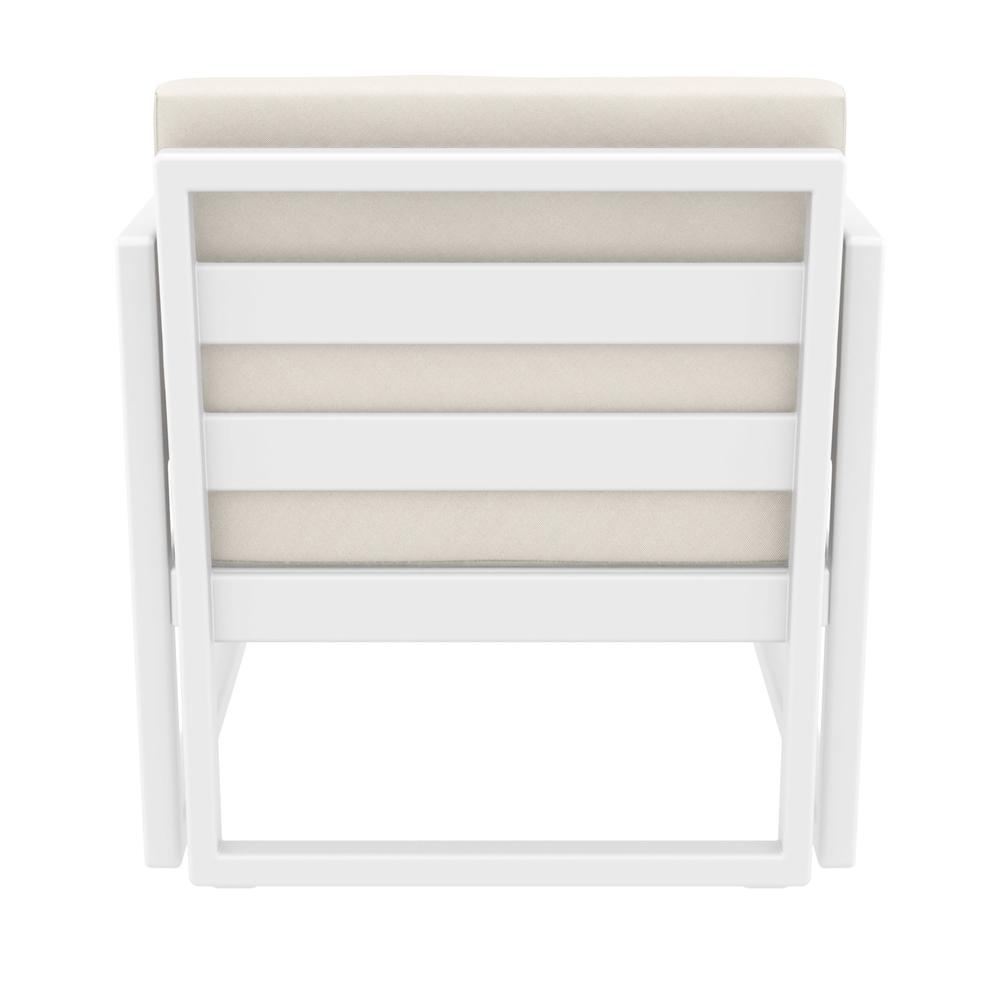 Mykonos Patio Club Chair White with Sunbrella Natural Cushion. Picture 9