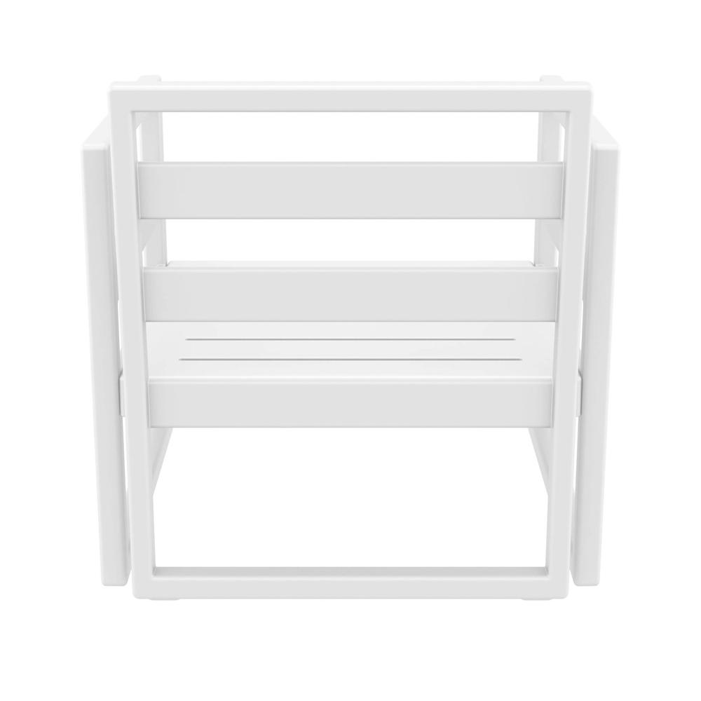 Mykonos Patio Club Chair White with Sunbrella Taupe Cushion. Picture 2