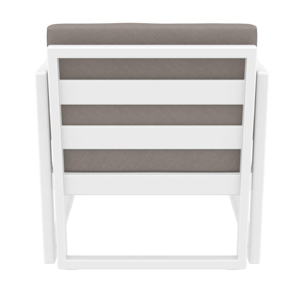 Mykonos Patio Club Chair White with Sunbrella Taupe Cushion. Picture 10
