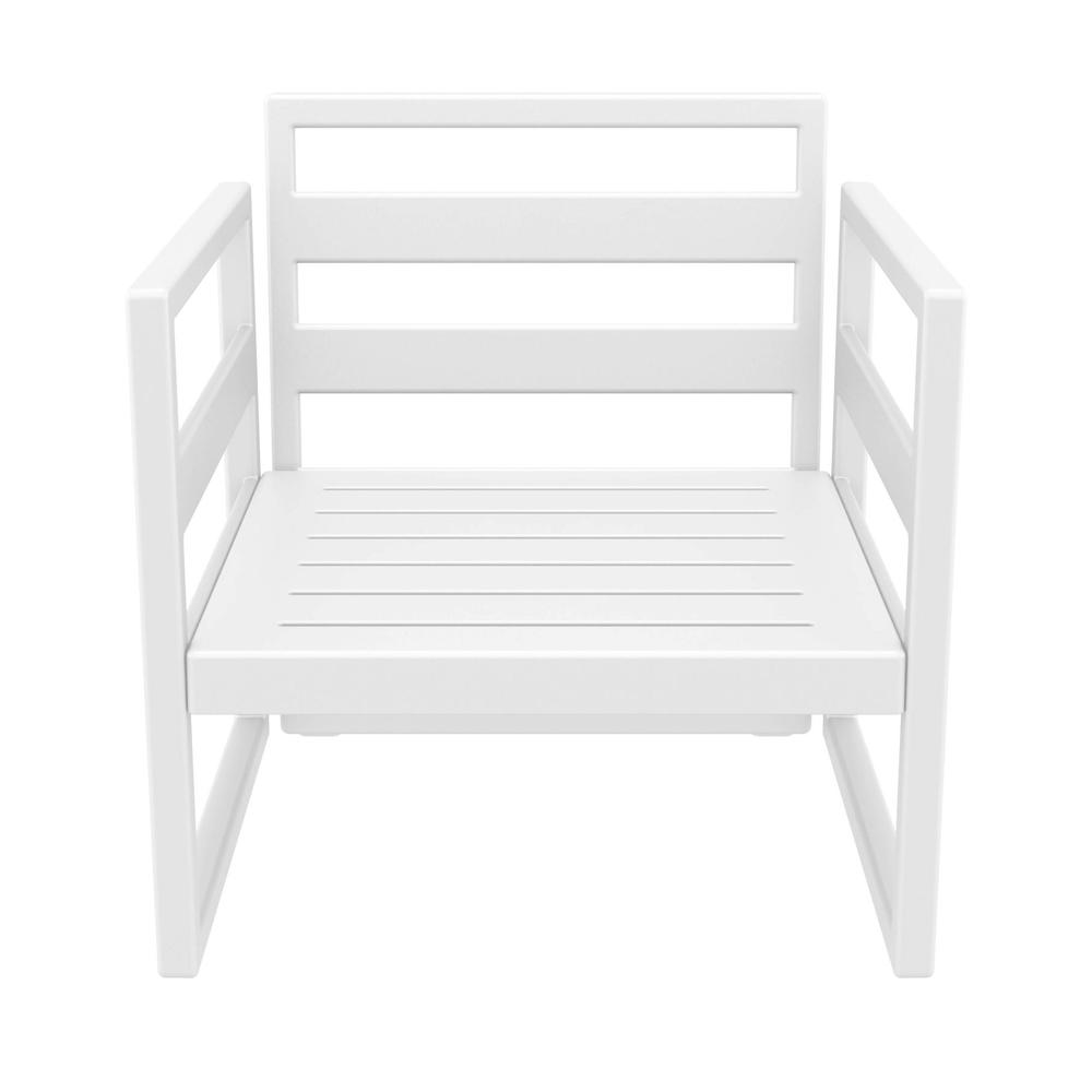 Mykonos Patio Club Chair White with Sunbrella Taupe Cushion. Picture 13