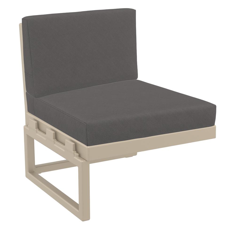 Mykonos Extension Taupe with Sunbrella Charcoal Cushion. Picture 1